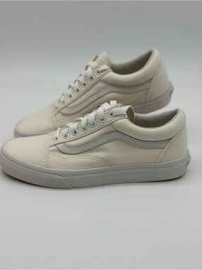 Vans Cream Low-Top Canvas Sneakers